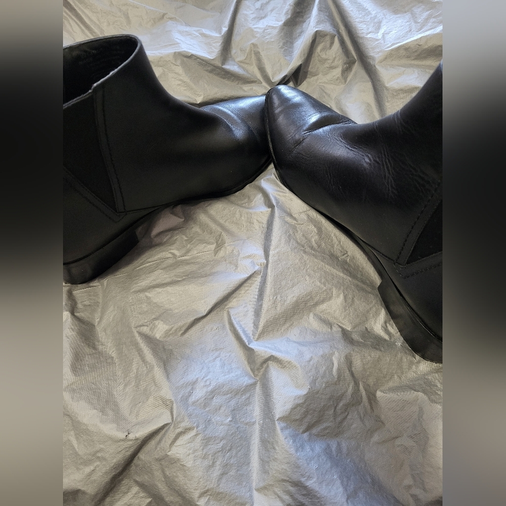 Cole Haan Black Leather Pointed-Toe Ankle Boots - Picture 3 of 9